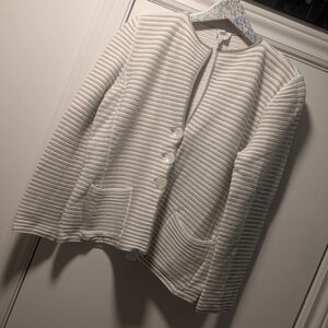 Vintage Armani Collezioni Textured Blazer Size 12 Color Grey/White